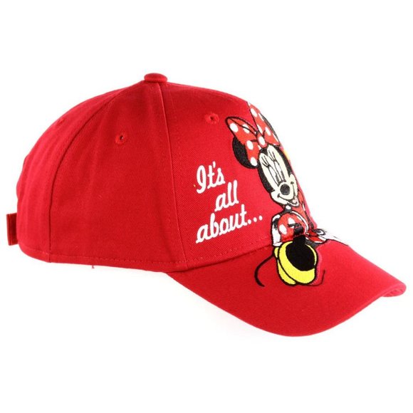 NWT Disney Minnie Mouse Embroidery Red Cap Cotton Adjustable Closure Minnie Hat - Picture 4 of 4